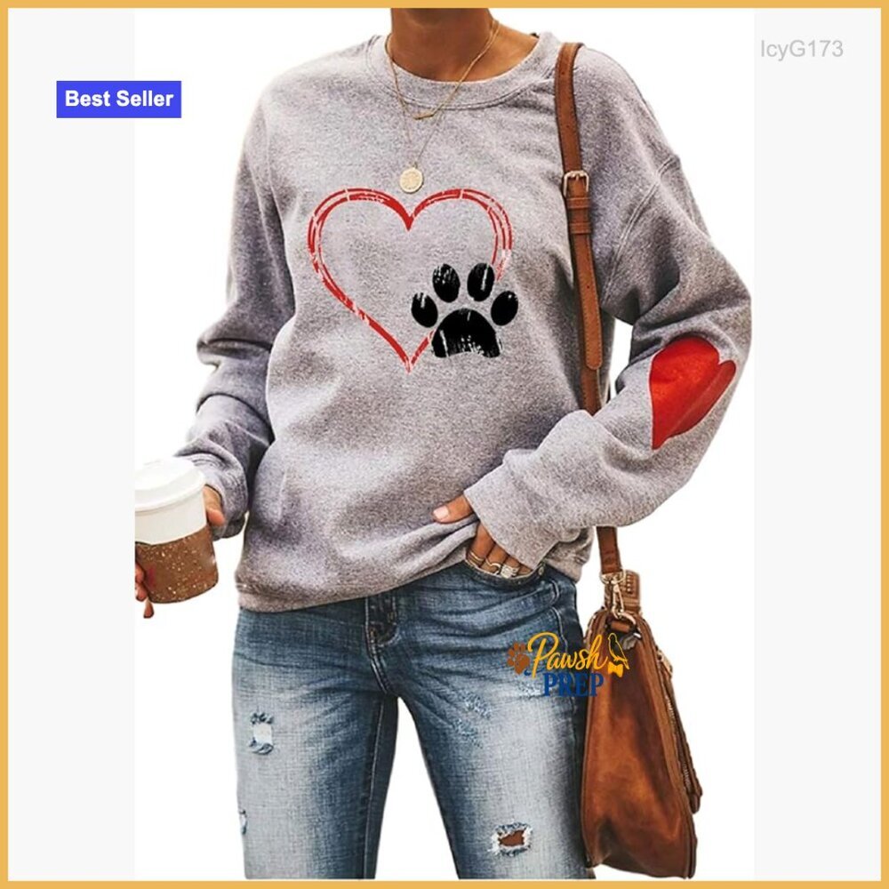 Dog Mom Pullover Sweatshirt Long Sleeve Loose Fit Cotton Blend